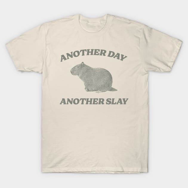 Another Day Another Slay T Shirt - Capybara Meme Drawing T-Shirt by Hamza Froug